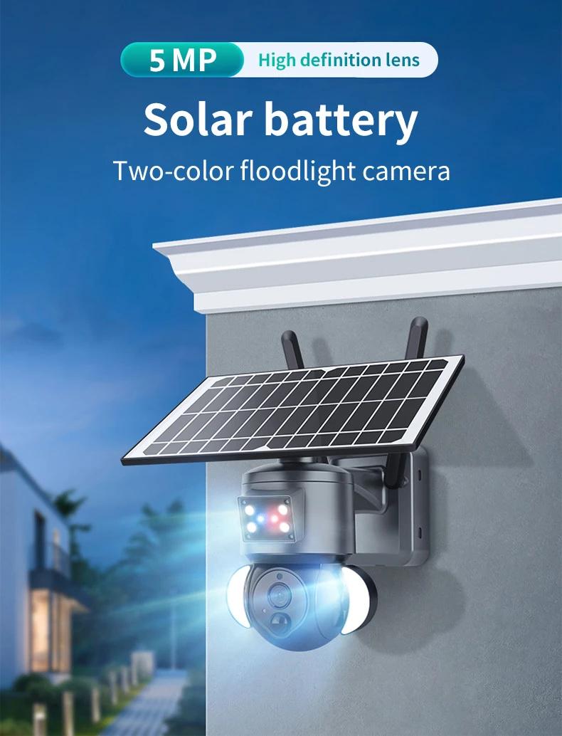 HD 4MP Wifi 4G IP Network Camera Smart Outdoor IP PTZ Network Solar Battery Camera